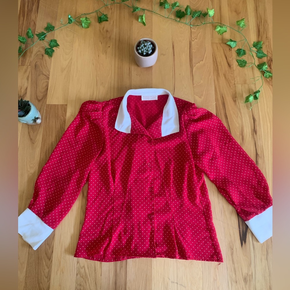Vintage polka dot blouse